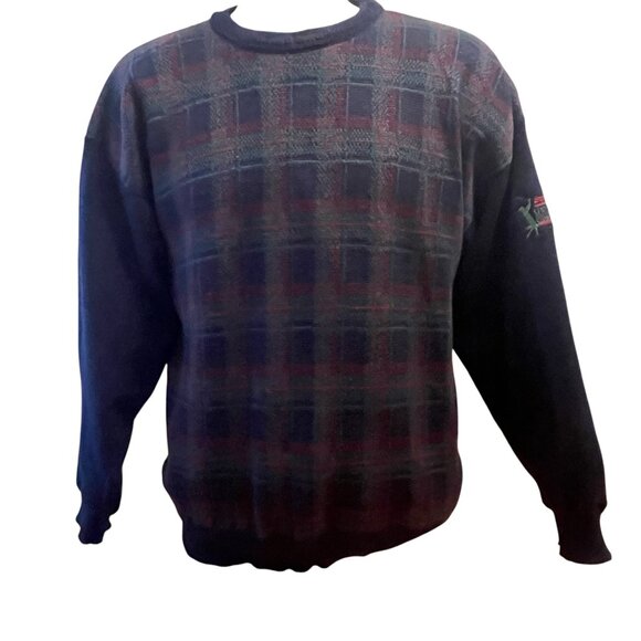 Proquip Golf Windstopper Wool Blend Tartan Plaid Sweater Men L Senior Tour - Picture 1 of 10